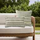 4 Pack Outdoor Water Repellent Throw Pillows 20x12 Inch with Insert, Decorative Square Patio Pillows for Home Garden Couch Balcony, Grid Weave