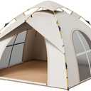 Camping Tent 2-3 Person for Outdoors with Rainfly 2 Windows 2 Doors Sunproof Waterproof Thickened Fabric Automatic Open