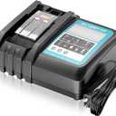 14.4V-18V Charger with LCD Screen Replacement for Makita 18V Battery Charger DC18RA DC18RC DC18RD, Compatible with Makita Battery 18V-14.4V BL1815 BL1820 BL1830 BL1850 BL1860 BL1840 BL1430