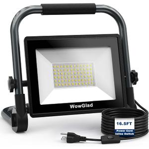 LED Work Light 10000 Lumens, 16.5FT Cord Inline Switch, IP66 Waterproof Mechanic Light for Garage Workshop Job Site Construction Car Repairing