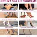 Heel Grips Metatarsal Pads Set for Pain Relief - Bukihome Ball-of-Foot Cushions for Forefoot Pain Relief, Metatarsalgia Mortons Neuroma, Heel Liners for Back Heel Pains Loose Shoes, Men Women (Beige)
