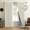 CUCRAF Linen 100% Blackout Curtains 108 Inch Length 2 Panels Set, Back Tab and Rod Pocket Curtain for Living Room Bedroom, Room Darkening Window Drapes Thermal Insulated, (52x108 inch, Light Beige)