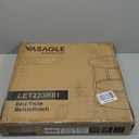 VASAGLE Small Round Side End Table, Modern Nightstand with Fabric Basket, Cement Gray and Cream White ULET223G49