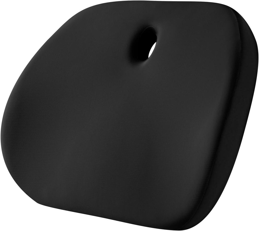 Road Comforts Premium Memory Foam Seat Cushion Office Chair Cushion, Car Seat Cushion Chair Cushions for Back & Sciatica Pain Relief Seat Cushions for Office & Desk (Black)
