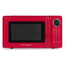 Nostalgia Modern Retro Compact Countertop Microwave Oven - 0.7 Cu. Ft. - 700-Watts with LED Digital Display - Child Lock - Easy Clean Interior - Red