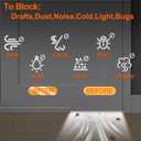 Door Draft Stopper for Bottom of Door, Adjustable Weather Stripping Door Seal for Cold Insulation, Under Door Sweep for Exterior & Interior Doors, Door Bottom Seal Blocker Noise (78inch,Grey) (Gray)