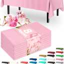 Pureegg Plastic Table Cloth Disposable 8 Pack, 54 x 108 Inch Table Cloths, Easter Party, Valentines, Mothers Day Decorations, Tablecloths, Rectangle, Pastel Plastic Cover, Leakproof & Sturdy, Pink