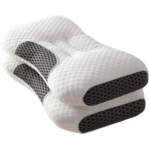 100% Cotton 1 Ultimate Comfort: Made from 100% cotton and filled with premium microfiber, fiber, and polyester, this pillow provides unparalleled comfort and support for your neck. 2. Ergonomic Design: The rectangular shape and the height of 15.1-20 cm