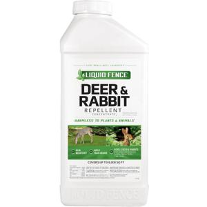 Liquid Fence Deer And Rabbit Repellent Concentrate 40 Ounces, Apply Year-Round