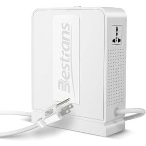 Step Up Transformer 110v to 220v, Heavy Duty 2000w Power Transformer, Step Up Voltage Converter with 2 Outlets for 220V Asia Europe Appliance Use in US, Pearl White