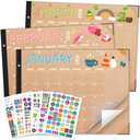 Desk Calendar 2026-2027, Large 22"x17", 18 Months from January 2026 to June 2027, Desktop Calendar with Plastic Cover and Colorful Stickers, Ideal for Home, Office, and School Planning (Doodle Kraft)