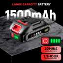 Tile Vibration Tool with 2 x 20V Batteries, Tile Installation Leveling Machine 18000r/Min, Tile Suction Cup Vibrating Tool 200kg Adsorption, 8 Adjustable Speed & LCD Display for Floor, Tile, Wall