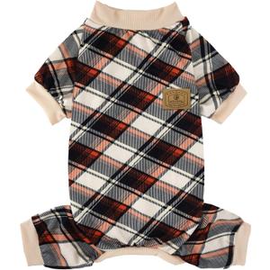 XPUDAC Dog Pajamas Soft Strechy Plaid Doggie Clothes for Small Medium Girl Boy Cat Apparel-Medium (Medium(Chest-16"))