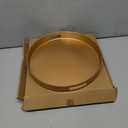 Round Gold Decorative Serving Tray with Handles, 13 Versatile Ottoman Tray for Coffee Table, Entertaining, Outdoor Patio, Living Room
