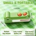 2 in 1 Mini Bag Sealer with Cutter and Magnet,Portable Handheld Rechargeable Heat Sealer, Crocodile Design Portable Sealing Machine Small Package Sealer for Chip Snack & Food Storage Travel(2pcs) (Green,Purple)