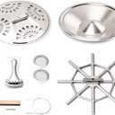 Alnicov Dobro Resonator Guitar Replacement Parts Cones Soundhole Screens Tailpiece Bridge Saddle for Dobro Guitar Set of 8