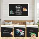 Rustic Wood Framed Chalkboard, 24" x 18" Wall-Mounted Blackboard for Kitchen, Restaurant Menu, Office & Home Décor