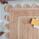 Chouhan Rugs Area Rug Natural Jute Hand Braided Rug White Scalloped Runner