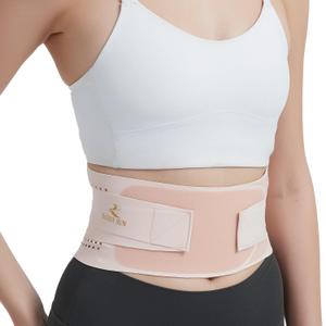 RANDY SUN Ultra Thin Back Braces for Women, Adjustable Lower Back Waist Support Wrap Under Clothes Compression Lower Lumbar Support Belt Breathable Brace, Pink, Medium