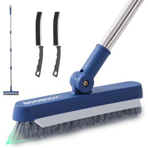 BOOMJOY Grout Brush with Long Handle, Grout Cleaner Brush for Tile Floors, Stiff Bristles for Crevice, Tile Line, Shower, Kitchen, Bathroom (3 Pcs)