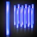 Fun Central LED Foam Sticks - Pack of 12, 16-Inch, 3 Light-Up Modes For Mardi Gras & St Patricks Day (White)