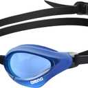 ARENA Unisex Cobra Core Swipe Anti-Fog Racing Swim Goggles for Men and Women Polycarbonate Mirror/Non-Mirror Lens (Blue/Blue/Black)