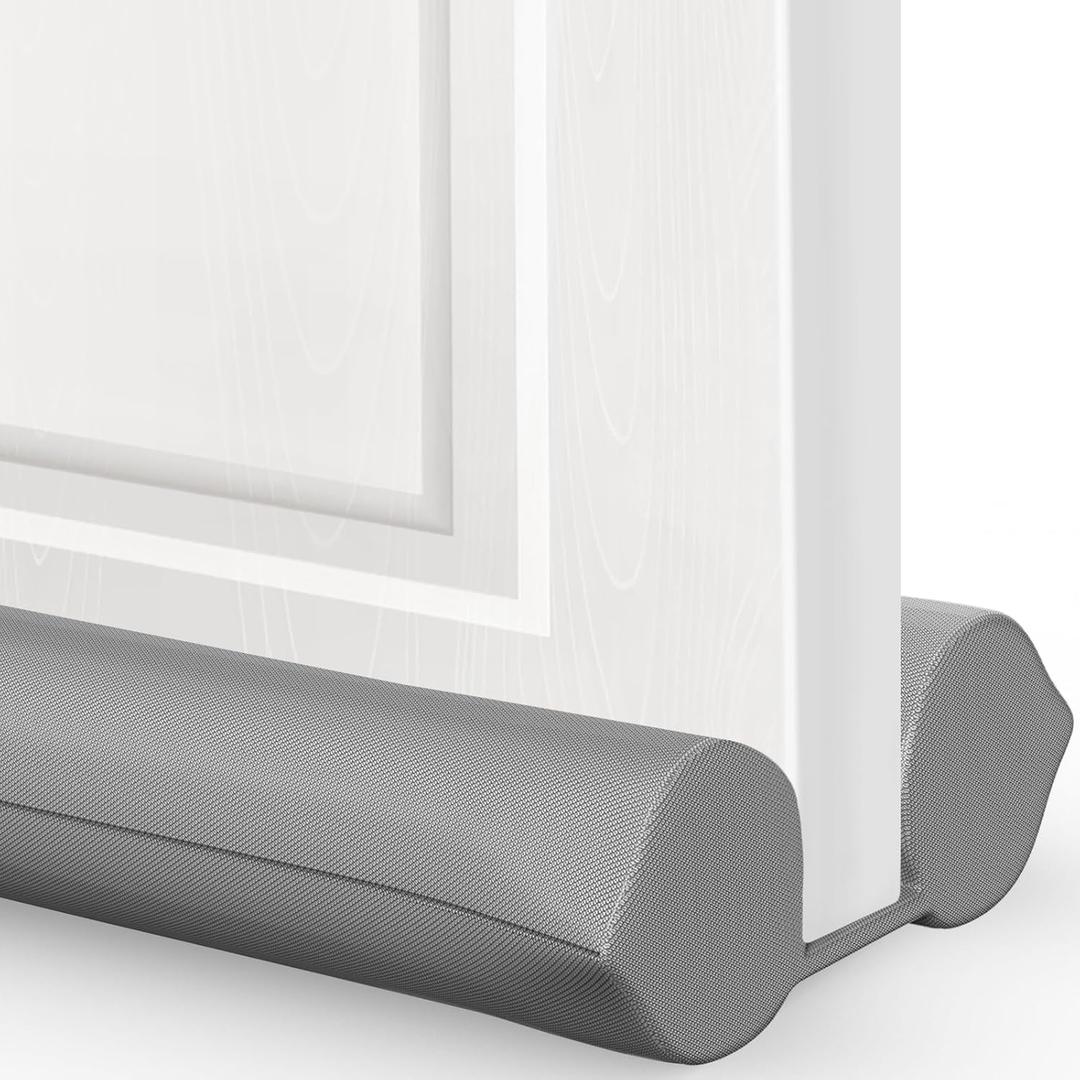 Comfyanno Under Door Draft Stopper - Bottom Door Gap Filler & Seal - Windproof Coating Cover - Fits 26 to 32 Door - Block Noise, Sound, Hot Air, Light, Wind - Easy Install Draft Blocker - Gray (32 Inch (Pack of 1))