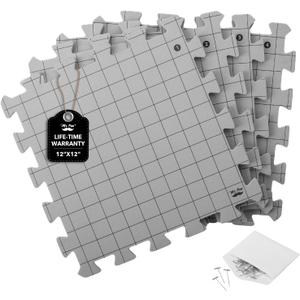 Mr. Pen- Interlocking Blocking Mats, 12x12, Pack of 4, Blocking Mats for Knitting & Crochet Projects with 50 T-Pins, Knitting Blocking Mats and Pins, Crochet Blocking Board for Crocheting