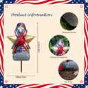 Tooyuart 16" Cardinal Decorations for Graves, Star with American Flag Design, Memorial Plaques for Outdoors, Garden Decor for Veterans Day, Father's Day