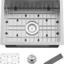 Kitchen And Bar Sink, 20x16 Inch Stainless Steel Undermount Modern Single Bowl Small Kitchen And Bar Sink Combo-SS Grid,Silicon Mat,Drain Strainer Set Compatibility With Various Kitchen&Bar Style