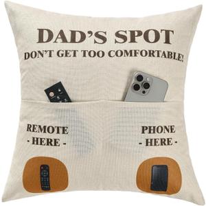 FUTEI Dad'Spot Throw Pillow Covers 18x18 Inch Set of 1 Christmas Holiday Home Decor for Couch Bed Living Room