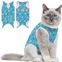 Coppthinktu Cat Recovery Suit Female Cats Onesie for Cats, Breathable Cat Surgery Suit for Surgical Abdominal Wounds Skin Diseases, Cute Kitten Spay Recovery Suit E-Collar Alternative Anti Licking, Large