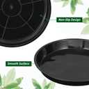 PATIKIL 5 Pack Plastic Plant Saucer, 20 Inch Plant Tray for Pots Round Plant Dish Plant Drip Trays Water Tray for Indoors Outdoors Garden, Black