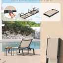 Aluminum Chaise Lounge Chair Outdoor, Foldable& No Assembly Patio Pool Lounge Chairs 5-Position Recliner for Outside, Fully Grounded Legs Sun Lounger for Poolside, Khaki