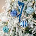 JORNOY Christmas Tree Ornaments Set of 12, 3.15inch/80MM Shatterproof Plastic Xmas Tree Ball Ornaments Bulk Decorative Hanging Baubles for Xmas Tree Decor Holiday Party Decorations, Light Blue