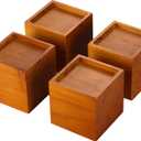 Lufia Wood Bed Furniture Risers 4 Inch, Solid Pine Wood Furniture Risers: Enhance Durability, Comfort, and Style with Effortless Installation and Added Functionality