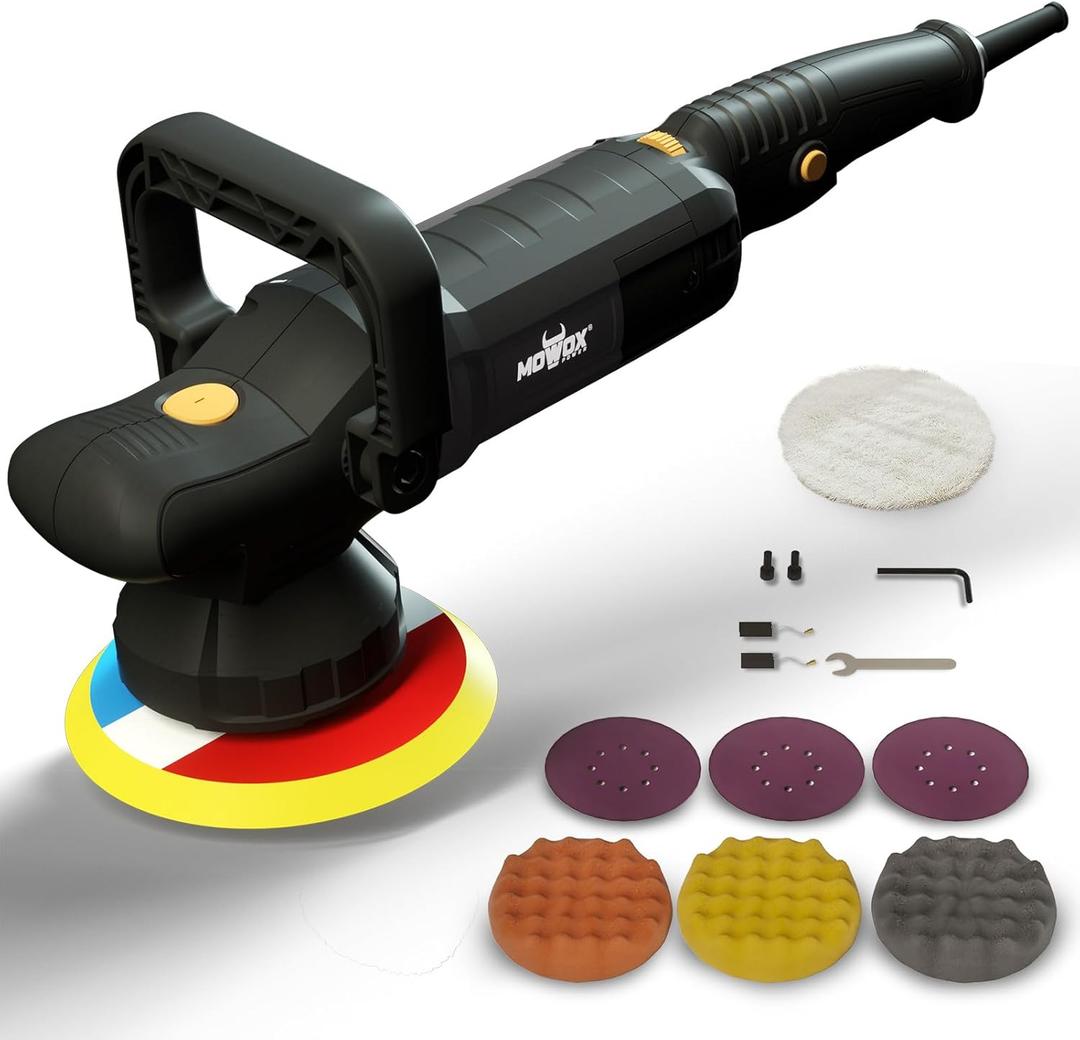 6" Dual Action Buffer Polisher,1200w polisher,6 Variable Speed Car Buffer Polisher with Detachable Handle,Pulidora De Autos For Car, Boat Sanding, Polishing, And Waxing