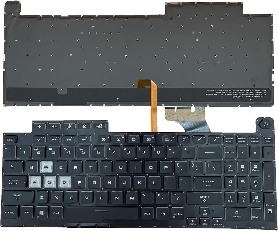Laptop Replacement US Layout Colorful Backlight Keyboard for Asus ROG Strix G17 G731 G731G G731GT G731GU G712LU G712LV G712LW G712 0KNR0-6813US00 V185026JS1 0KN1 912KO11
