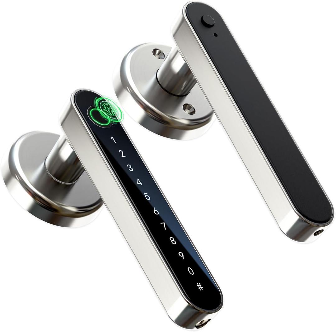 IRONZON Fingerprint Door Lock Biometric Door Lock with Keypad with Handle for Home Hotel Office Apartment Bedroom