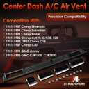 Center Dash A/C Air Vent Trim Plate Brushed, Compatible with 1981-1991 Chevy GMC C/K Silverado Suburban Blazer Jimmy Truck, Grille Cover Panel Molding Kit, Replaces# DP7898RNH, 3979751