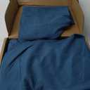 Amazon Basics Lightweight Super Soft Easy Care, Ultra Comfortable Microfiber 4-Piece Bed Sheet Set with 14-Inch Deep Pockets, Queen, Dark Teal, Solid