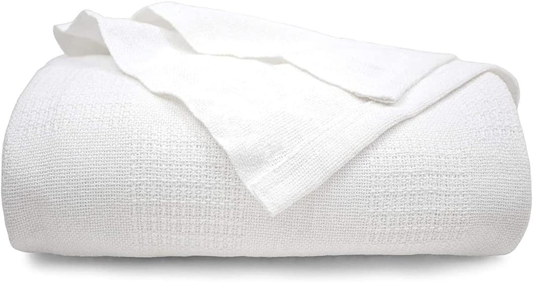 TL Care Health 100% Cotton Twin XL Blanket 66" x 90" - Soft, Lightweight and Breathable Blanket for Hospital, Medical, Home Care, Twin Bed & College Dorm