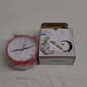 Analog Alarm Clock, 4 inch Super Silent Non Ticking Small Clock with Night Light, Battery Operated, Simple Design, Old Fashioned Style Winered Decor, for Bedroom, Bedside, Desk, Adult, Kid, Gift, Red