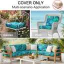 NettyPro Patio Chair Seat Cushion Covers Set 4, Waterproof Outdoor Furniture Cushion Slipcovers with Zipper and Tie, 21 x 19 x 3 Inch, Replacement Cover Only, Tropical Leaf