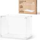 ROBOTIME Acrylic Display Case for Miniature House Building Sets, Clear Dust Cover Dsplay Case for Collectibles Display, Storage Bins with Reserved Wiring Port(10.3x7.2x8.0 inch)