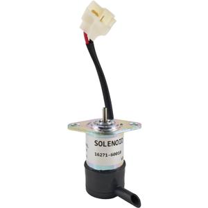 12V Fuel Shut off Solenoid Fits Kubota D1105 D1005 V1505 Engine F2400 FZ2400 FZ2100 ZD25F ZD28 ZD326HL ZD331LP ZD1211 KX41-2 KX61-2 KX71 R310 BX2200D 052600-4151 16271-60010 16271-60012
