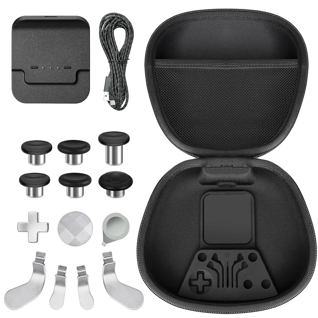 Sedicoca Complete Component Pack for Xbox Elite Wireless Controller Series 2 ,Includes 1 Carrying Case 1 Dock, 4 Paddles, 2 DPads,6 Thumbsticks,1Tool, for Xbox One Elite Series 2 Core Replacement Partsblue