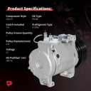 PHOBOOS A/C Compressor with Clutch Compatible with Honda Element 2003-2011 L4 2.4L, Fast Cooling, Low Noise, Easy Installation, Ref. 78372, CO-10739C