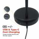 Touch Control Bedside Table Lamp  Dimmable Nightstand Lamp with Outlet for Bedroom, Living Room, and Office