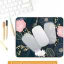 2 x Beautiful Flowers Plants Mouse Pads for Desk,Premium Textured Cute Mouse Pad for Women with Non-Slip Rubber Base, Small Square Pink Gold Design Mouse Mat Desktop Protection Mat for Computers Laptop